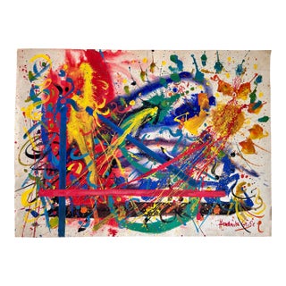 Hendrik Grise Original Signed Abstract Expressionist Painting For Sale