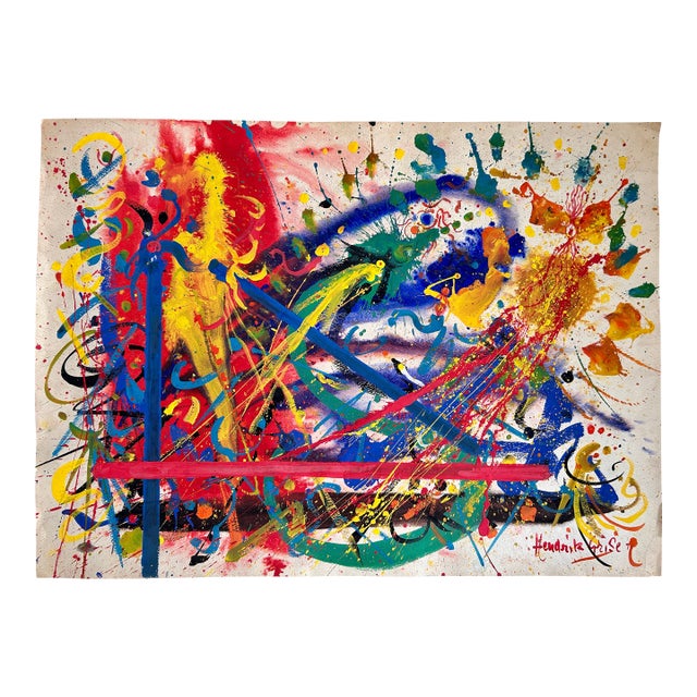 Hendrik Grise Original Signed Abstract Expressionist Painting For Sale