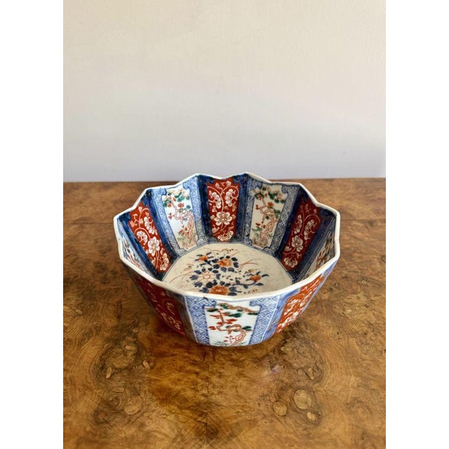 Blue Antique Japanese Imari Bowl, 1900 For Sale - Image 8 of 8