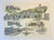 A charming late 20th-century hand-colored architectural print by artist Liz Bryant, depicting a collection of notable...