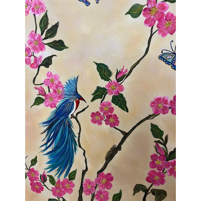 2020s Chinoiserie Cherry Blossoms - Designed by Cheryl P. Kohloff For Sale - Image 5 of 8
