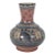 Vintage Signed Tonala Mexican Burnished Clay Vase, Jímón O. Juarez Signed by Artist, Hand Painted Pottery For Sale