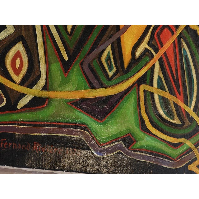 1970s Fernand Rivière, Abstract Painting, 1975, Oil on Canvas For Sale - Image 5 of 11