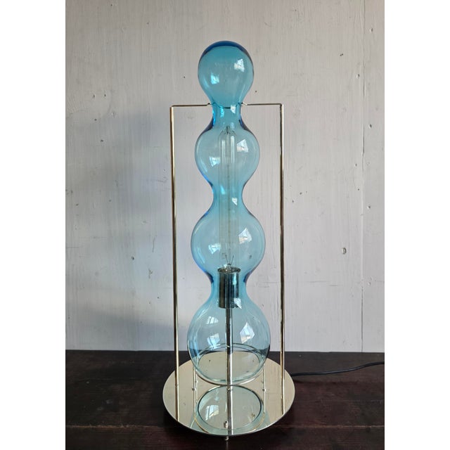 Blue Star Trek Handcrafted Table Lamp by Jeannot Cerutti for VeArt, 1980s For Sale - Image 8 of 8