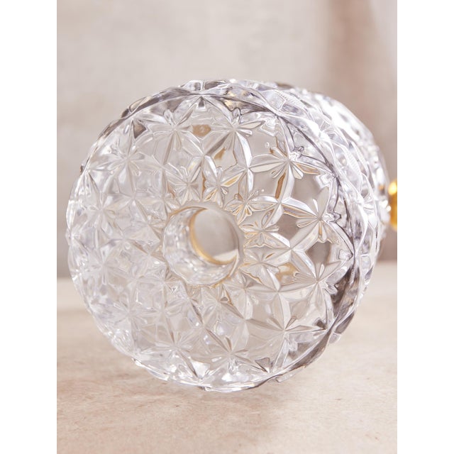 1960s Mid Century Crystal Modern Ice Bucket With Gold Rim For Sale - Image 4 of 18