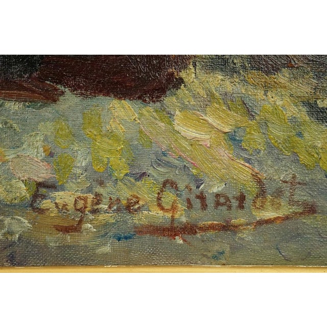 Eugène Alexis Girardet, Praying Arab with a Camel and Pyramids, Egypt, Late 19th Century, Oil on Canvas For Sale - Image 8 of 13