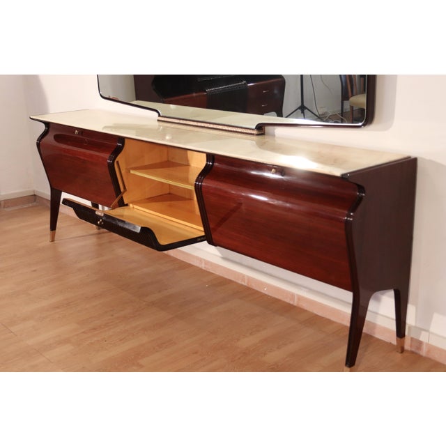 Wood Mid-Century Credenza in Mahogany, Rosewood and Onyx by Osvaldo Borsani, Italy, 1950s For Sale - Image 7 of 18