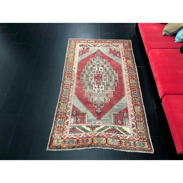 Handmade wool and cotton rug in Turkish Anatolia Carpet, Vintage Oushak Rug, Turkish Vintage Anatolian Rug, Handmade wool...