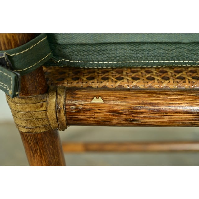 McGuire Hollywood Regency Organic Modern Bamboo and Cane Armchairs, Set of Four For Sale - Image 14 of 16