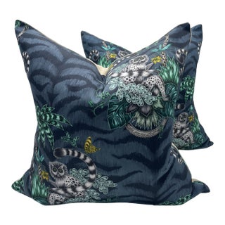 Clarke and Clarke Lemur Pillows- A Pair For Sale