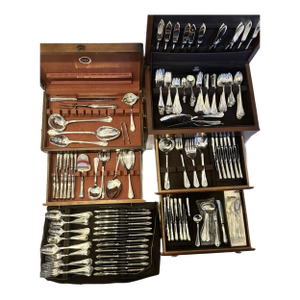 Mid 20th Century Christofle French Silverplate in the Spatours Pattern- 307 Pieces