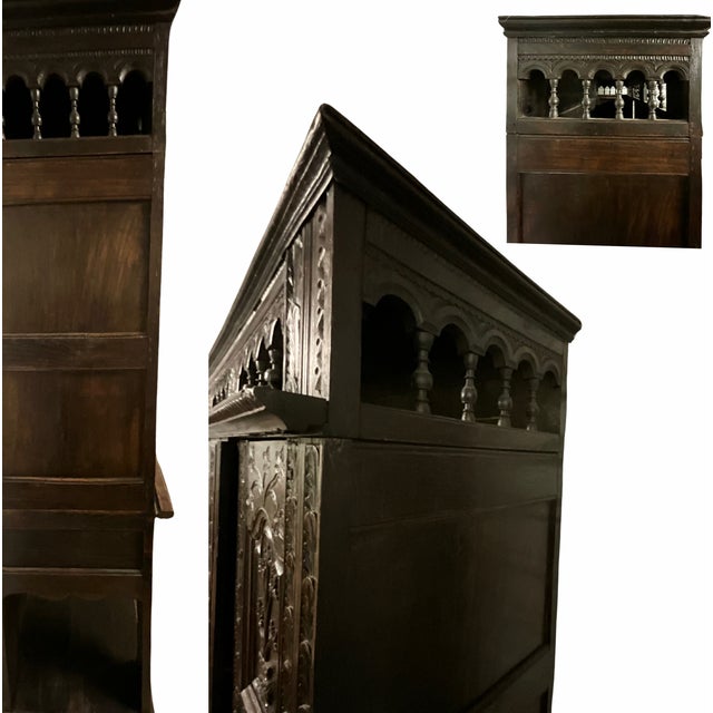 French Antique Hand-Carved European French Revival Cupboard For Sale - Image 3 of 11