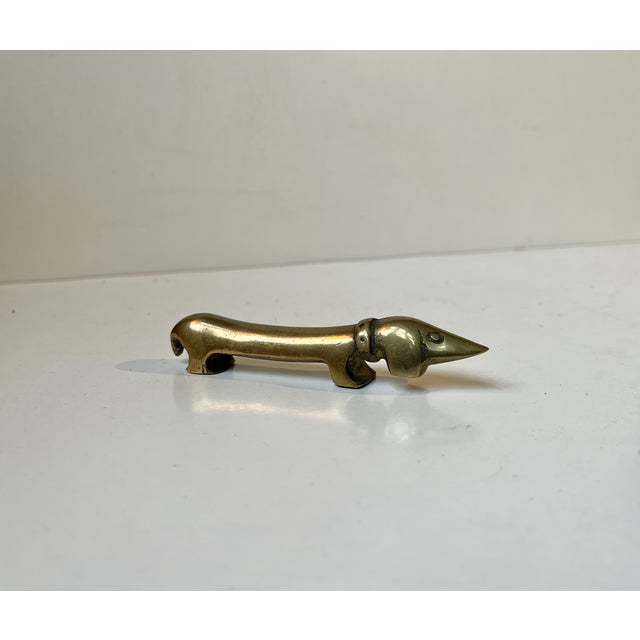 1950s Noodle Dachshund Bottle Opener in Brass from Bosse, 1950s For Sale - Image 5 of 9