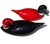 Murano Murano Vintage Red Black White Italian Art Glass Male Female Decoy Duck Bird Sculptures - A Pair For Sale - Image 4 of 9
