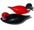 Murano Vintage Murano Red Black White Italian Art Glass Male Female Decoy Duck Bird Sculptures - A Pair For Sale - Image 4 of 9