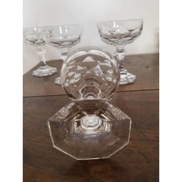 Set of Four Antique Cut Crystal Champagne Glasses For Sale - Image 4 of 11