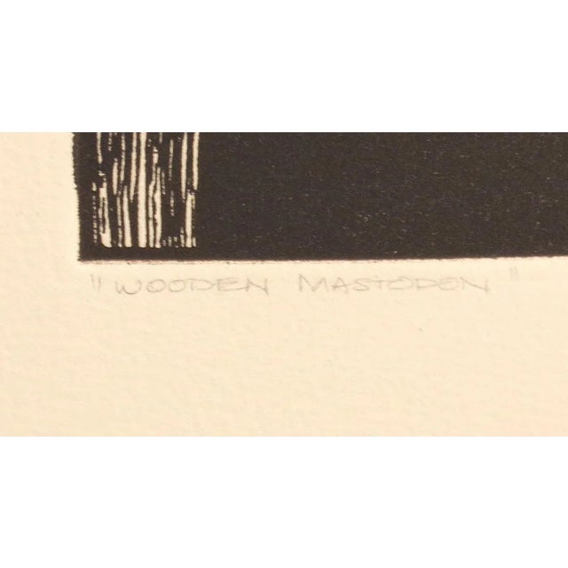 Paper Malcolm Childers "Wooden Mastadon" Old Barn Signed Unframed Etching, 1978 Edition of 50 For Sale - Image 7 of 8