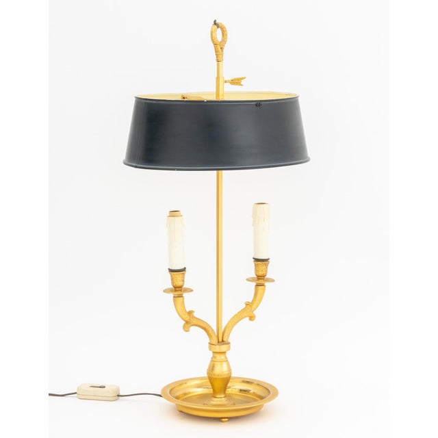 Late 20th Century French Style Gilt Metal Bouillotte Lamp For Sale - Image 5 of 6