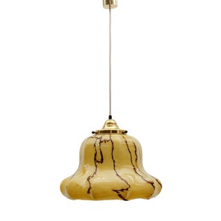 Art Deco Pendant Lamp in Marbled Glass, Germany, 1940s For Sale