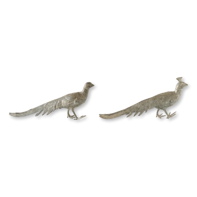 Vintage French Pheasant Table Ornaments, a Pair For Sale - Image 4 of 6