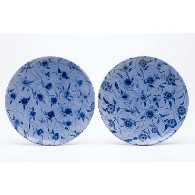 A Pair of Vintage Moroccan Safi Hand-Painted Ceramic Platters / Shallow Bowls For Sale In West Palm - Image 6 of 12