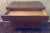 Wood Vintage Mid-Century Modern Walnut 3-Drawer Lowboy Dresser With Brass-Capped Legs and Stylish Black-Gold Handles For Sale - Image 7 of 16