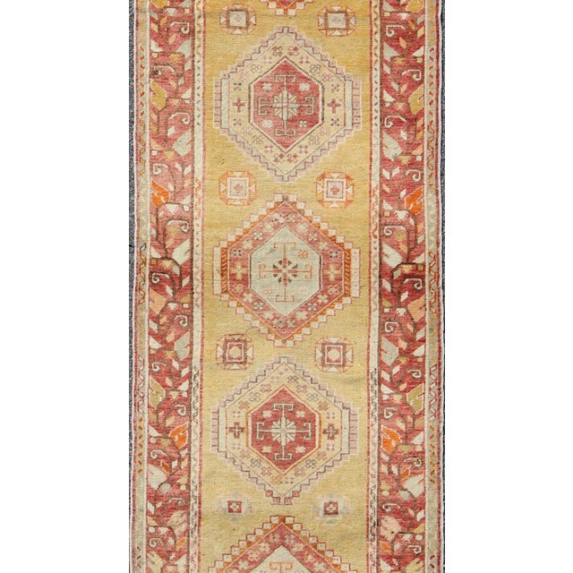 Turkish Vintage Turkish Oushak Runner - 3'2 X 10' For Sale - Image 3 of 8