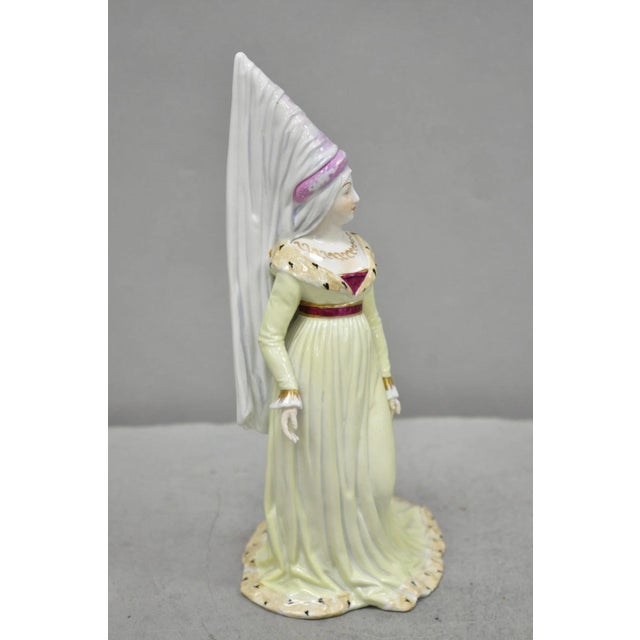Antique Carl Thieme Potschappel German Dresden Porcelain Medieval Lady Figurine For Sale - Image 15 of 15