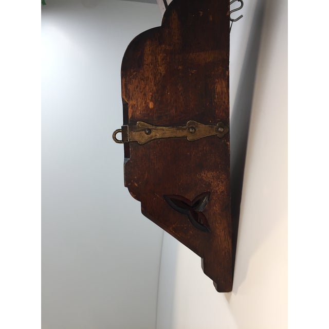 Wood Antique Gothic Trefoil Walnut Donation Box With Lockable Swing Lid For Sale - Image 7 of 18