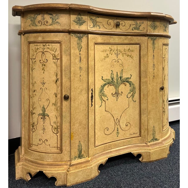 Wood Decorative Crafts Venetian Demi Lune Console Cabinet - Made in Italy For Sale - Image 7 of 12