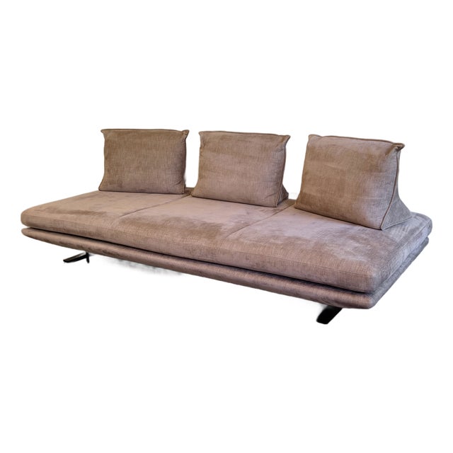 Ligne Roset Large Prado Sofa in Dusty Mauve Brown With Movable Back Cushions For Sale