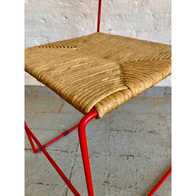 Metal Chairs with Natural Straw Seats from Pirela Atelier, 1970s, Set of 6 For Sale - Image 7 of 16