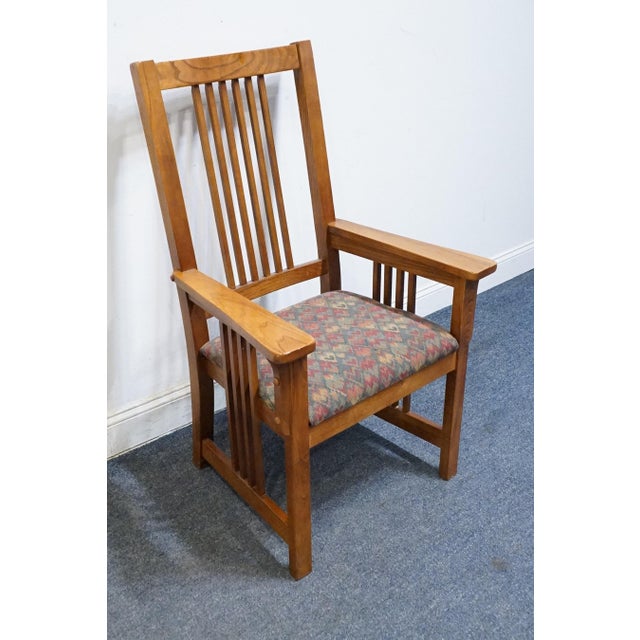 Mission Nichols & Stone Quarter Sawn Oak Mission Style Arts & Crafts Dining Arm Chair 4033-0460 / 796-4014 For Sale - Image 3 of 10