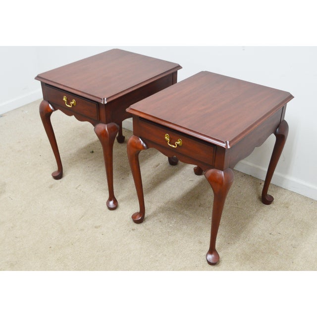 Traditional Henkel Harris Mahogany Side Tables a Pair For Sale - Image 3 of 16