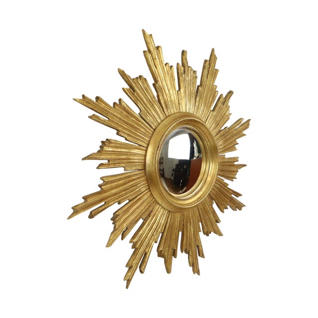 Deknudt Sunburst Sun Mirror in Gilded Wood, 1960s For Sale - Image 6 of 18