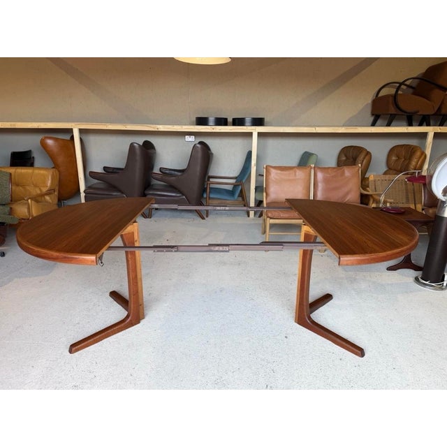 Double Extending Round Dining Table by Svend Aage Madsen, 1960s For Sale - Image 11 of 14