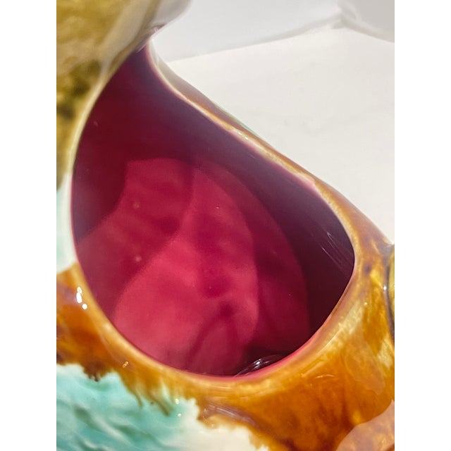 Green Antique French Majolica Duck Pitcher by Onnaing, c.1890 For Sale - Image 8 of 13