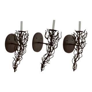 Set of Three Vintage Faux Coral Wall Sconces by Dana Creath Designs For Sale