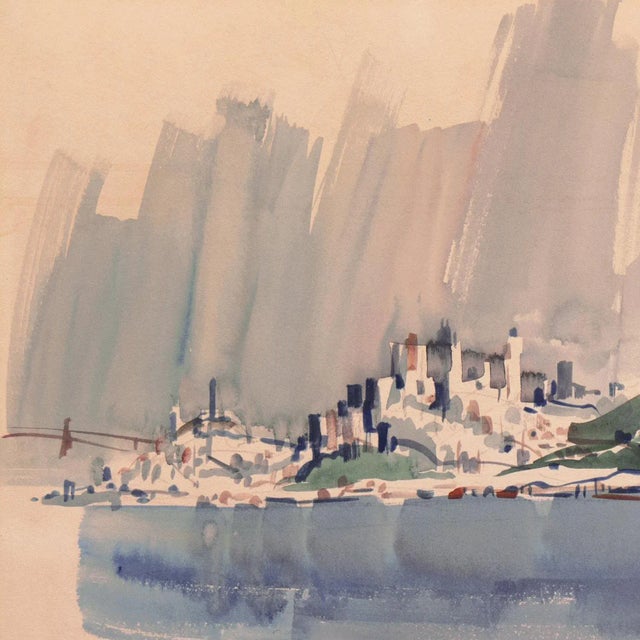 Modern 'San Francisco From Marin' by Jess Cauthorn, Seattle, Seattle Art Museum, Frye Museum, Golden Gate, Sausalito For Sale - Image 3 of 8