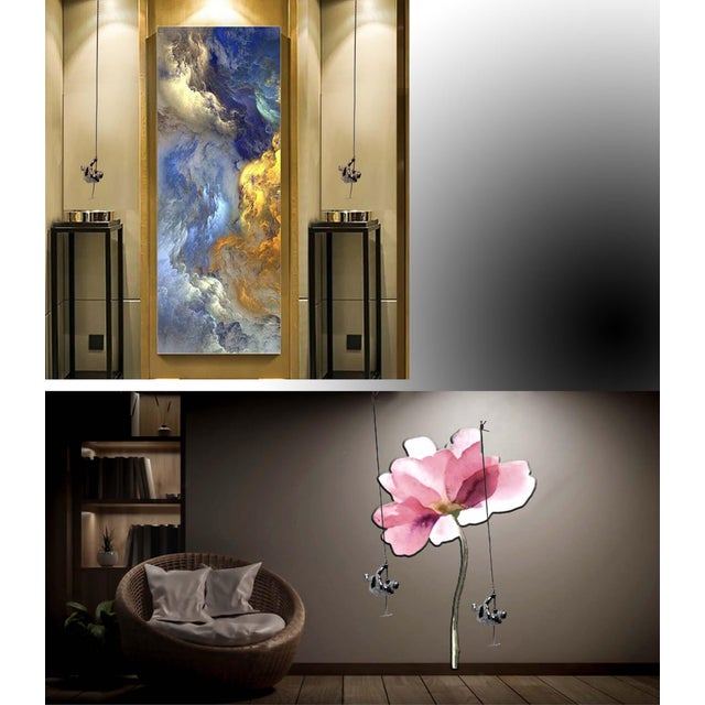 Silver Large Pair of Vintage Global Views Handcrafted Cast Iron Climbing Man Sculptures 43" For Sale - Image 8 of 8