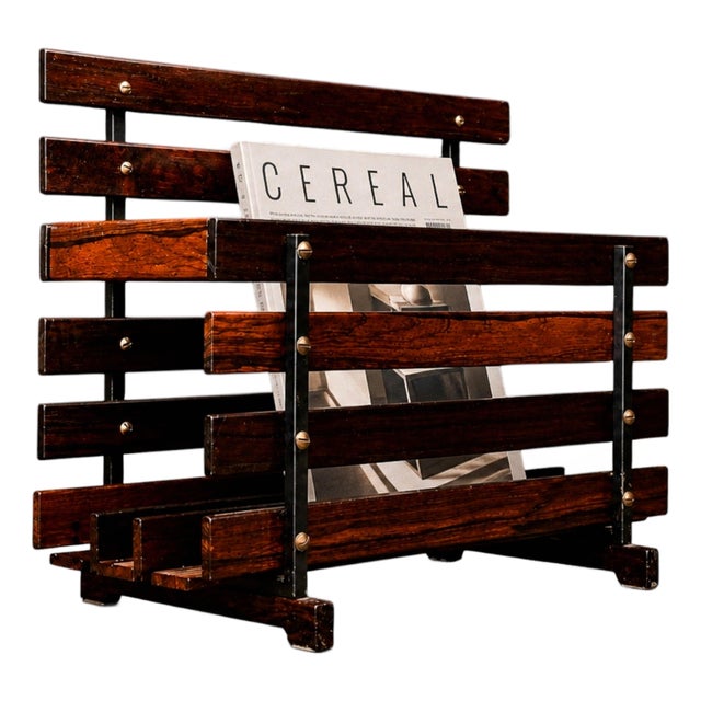 Brazilian Modern Magazine Rack in Rosewood, Unknown, 1960’s For Sale
