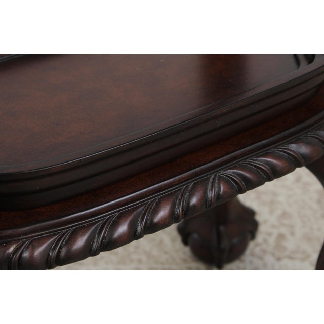 Leather Top Victorian Style Carved Mahogany Etagere Bookshelf For Sale In Philadelphia - Image 6 of 15