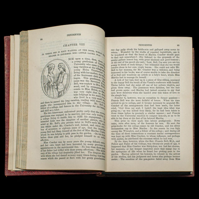 Paper Antique Book, Pendennis, William Thackeray, Novel, Fiction, Edwardian, c.1908 For Sale - Image 7 of 12