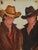 Farmhouse Impressionist Western Cowboys Portrait Painting Including the Antiqued Gold Wood Frame For Sale - Image 3 of 6