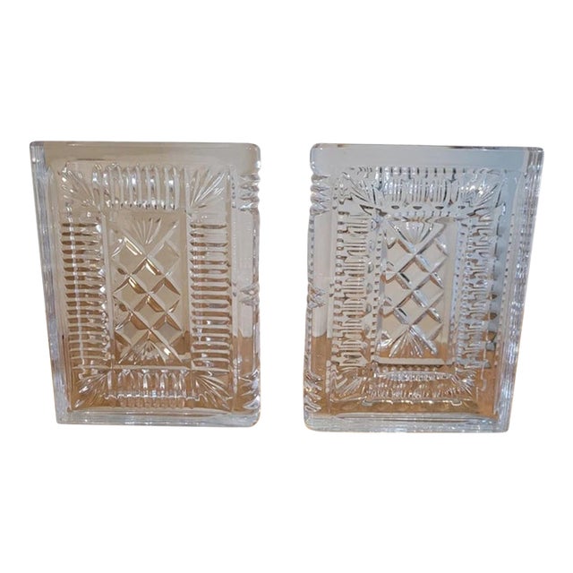 1990s Waterford Crystal Walden Bookends- Set of 2 For Sale