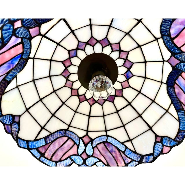 1970s German Crafted Stained Glass Lamp, 1970 For Sale - Image 5 of 9