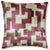 Modern Geometric Silk Velvet Pillow 20x20 | Handmade Pink & Green Designer Cushion For Sale - Image 4 of 8