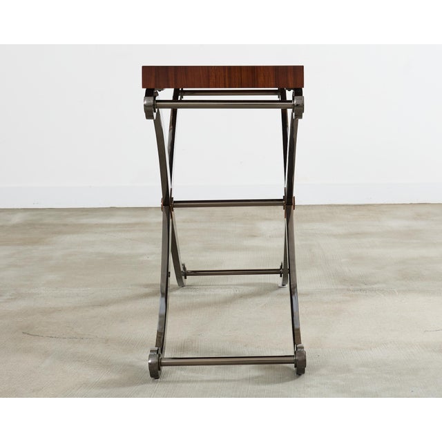 Monumental Neoclassical Style Curule Iron Base Console Table For Sale In Sacramento - Image 6 of 12
