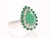 This Pear Cut Emerald ring has a 1.46 Carat Natural Emerald that measures at 7 mm x 9 mm. It is further embellished with...