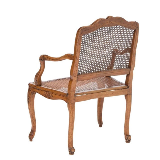 Louis XV Style Carved Walnut and Cane Fauteuil For Sale In New York - Image 6 of 6
